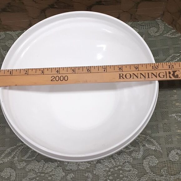 VINTAGE INDIANA GLASS White Milk Glass Laurel large Serving Bowl farmhouse MCM - Picture 6 of 6